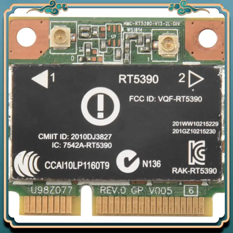 (Новый)-RT5390 Половина мини-интерфейс PCI‐E 802.11B/G/N Беспроводная сетевая карта Wi-Fi-адаптер только для компьютера HP
(Новый)-RT5390 Половина мини-интерфейс PCI‐E 802.11B/G/N Беспроводная сетевая карта Wi-Fi-адаптер только для компьютера HP