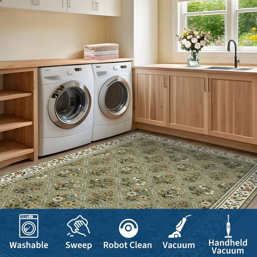 Room Decor Floral Modern Washable Low Pile Area Rug For Living Room Bedroom Contemporary Non Slip Large Rug Low Pile Stain Resi
Room Decor Floral Modern Washable Low Pile Area Rug For Living Room Bedroom Contemporary Non Slip Large Rug Low Pile Stain Resi