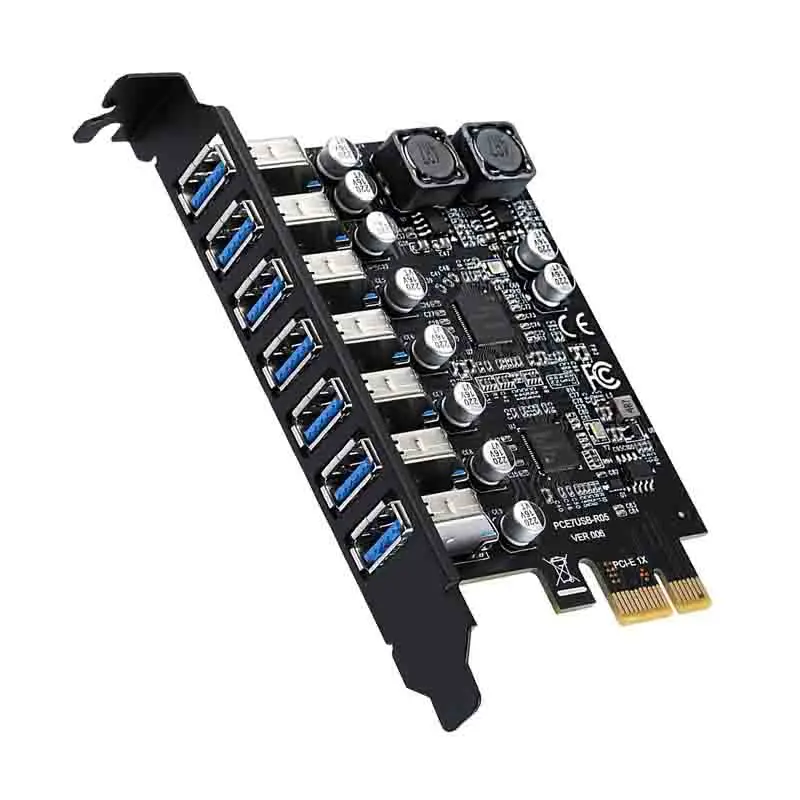 USB3.2 Gen1 5Gbps USB3.0 PCI Express Multiplier PCI E на 7 портов USB 3, адаптер-концентратор, карта расширения PCI-E 1X контроллера для настольных ПК
USB3.2 Gen1 5Gbps USB3.0 PCI Express Multiplier PCI E на 7 портов USB 3, адаптер-концентратор, карта расширения PCI-E 1X контроллера для настольных ПК