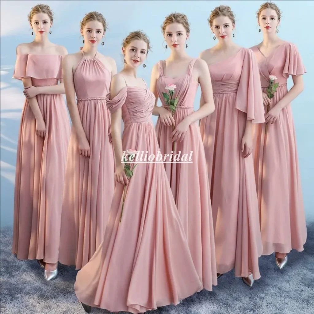 Customized Pink Bridesmaid Dresses Summer Chiffon Beach Bridal Party Gown For Weddings MXL015
Customized Pink Bridesmaid Dresses Summer Chiffon Beach Bridal Party Gown For Weddings MXL015