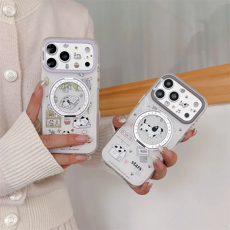 Kawaii Cartoon Dog Cat Print Ring Holder Phone Case For iPhone 15 16 17 Pro Max INS Korean Style Large Window Shockproof Cover
Kawaii Cartoon Dog Cat Print Ring Holder Phone Case For iPhone 15 16 17 Pro Max INS Korean Style Large Window Shockproof Cover