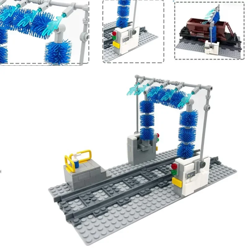 MOC City Train Car Wash Scene Building Blocks Set Wash Brush Train Assembly Model Bricks Kit STEM Educational Toys Kids Gift
MOC City Train Car Wash Scene Building Blocks Set Wash Brush Train Assembly Model Bricks Kit STEM Educational Toys Kids Gift