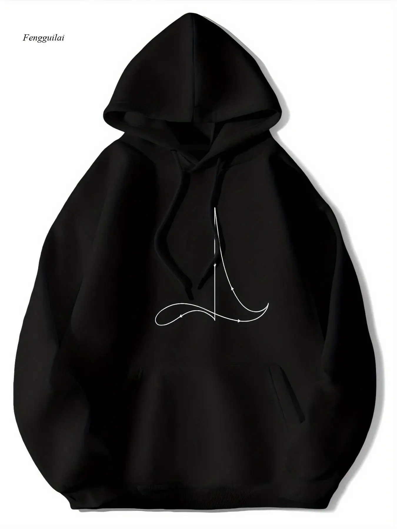 Minimalist Black Hooded Sweatshirt - Soft Cotton Blend Pullover with White Line Art Design, Relaxed Fit All-Season
Minimalist Black Hooded Sweatshirt - Soft Cotton Blend Pullover with White Line Art Design, Relaxed Fit All-Season