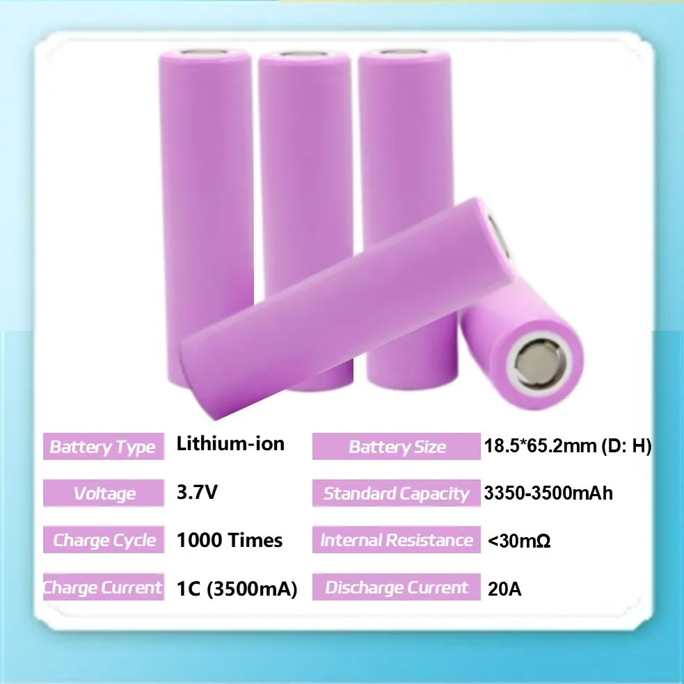 18650 Battery Real Capacity 3.7v Rechargeable Battery 18650 3500mAh For Flat Top Fast Charge for Headlamp Flashlight Radio
18650 Battery Real Capacity 3.7v Rechargeable Battery 18650 3500mAh For Flat Top Fast Charge for Headlamp Flashlight Radio
