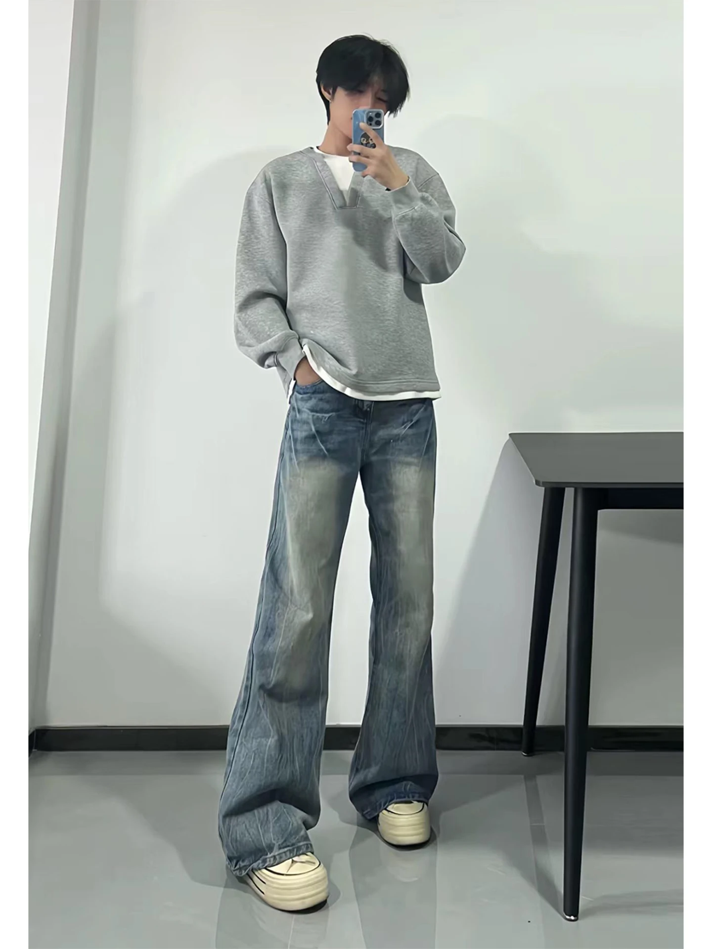 Мужские джинсы American Sle с вышивкой в виде молнии, весенние, в стиле High Street Vibe, CleanFit, расклешенные, прямого кроя
Мужские джинсы American Sle с вышивкой в виде молнии, весенние, в стиле High Street Vibe, CleanFit, расклешенные, прямого кроя