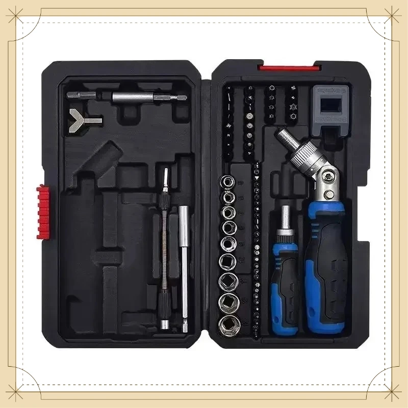 Household Maintenance Hand Tools Multifunctional Ratcheting Screwdriver Socket Wrench Set with Replaceable Bits
Household Maintenance Hand Tools Multifunctional Ratcheting Screwdriver Socket Wrench Set with Replaceable Bits