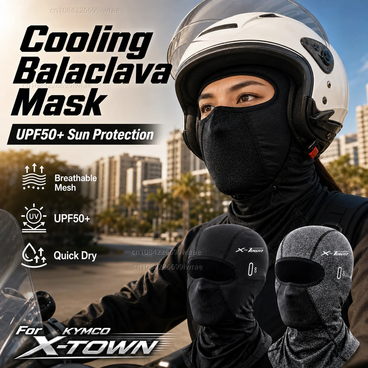 Cooling Motorcycle Balaclava Mask UPF50+ UV Protection Breathable Face Cover Summer For KYMCO X-TOWN125i X-TOWN300i
Cooling Motorcycle Balaclava Mask UPF50+ UV Protection Breathable Face Cover Summer For KYMCO X-TOWN125i X-TOWN300i