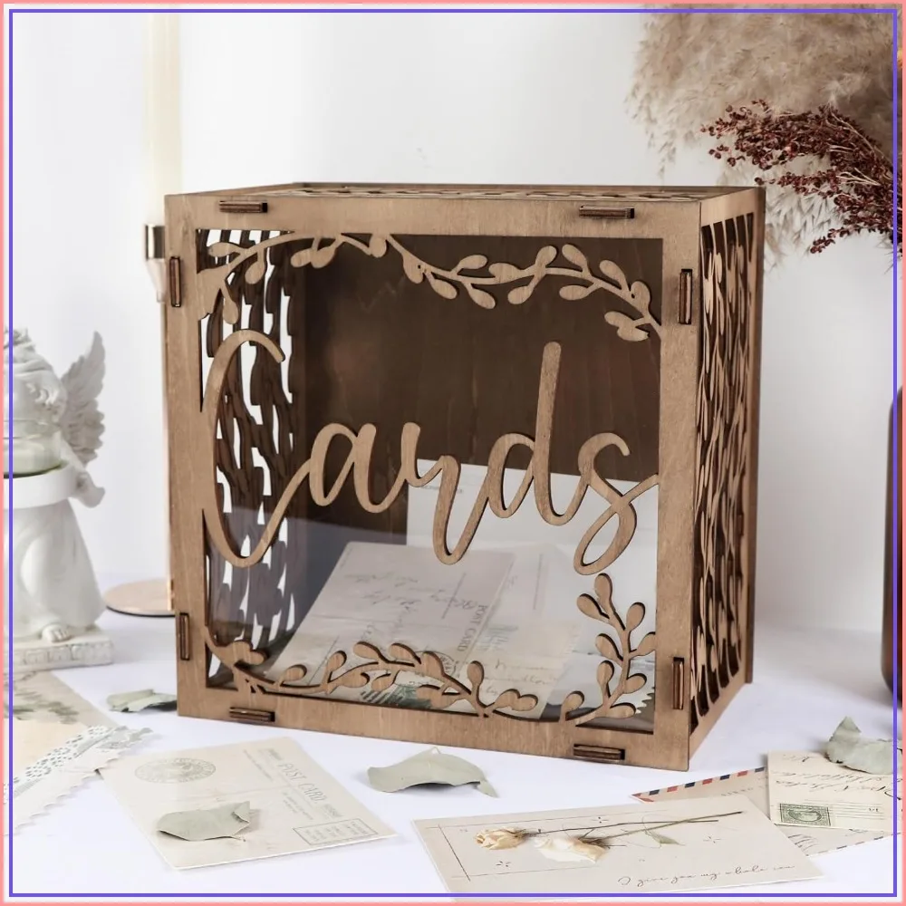 Wedding Card Box for Reception, Wooden Gift Box with Acrylic Window, Vintage Envelope Money Box for Rustic Wedding Graduation Party
Wedding Card Box for Reception, Wooden Gift Box with Acrylic Window, Vintage Envelope Money Box for Rustic Wedding Graduation Party