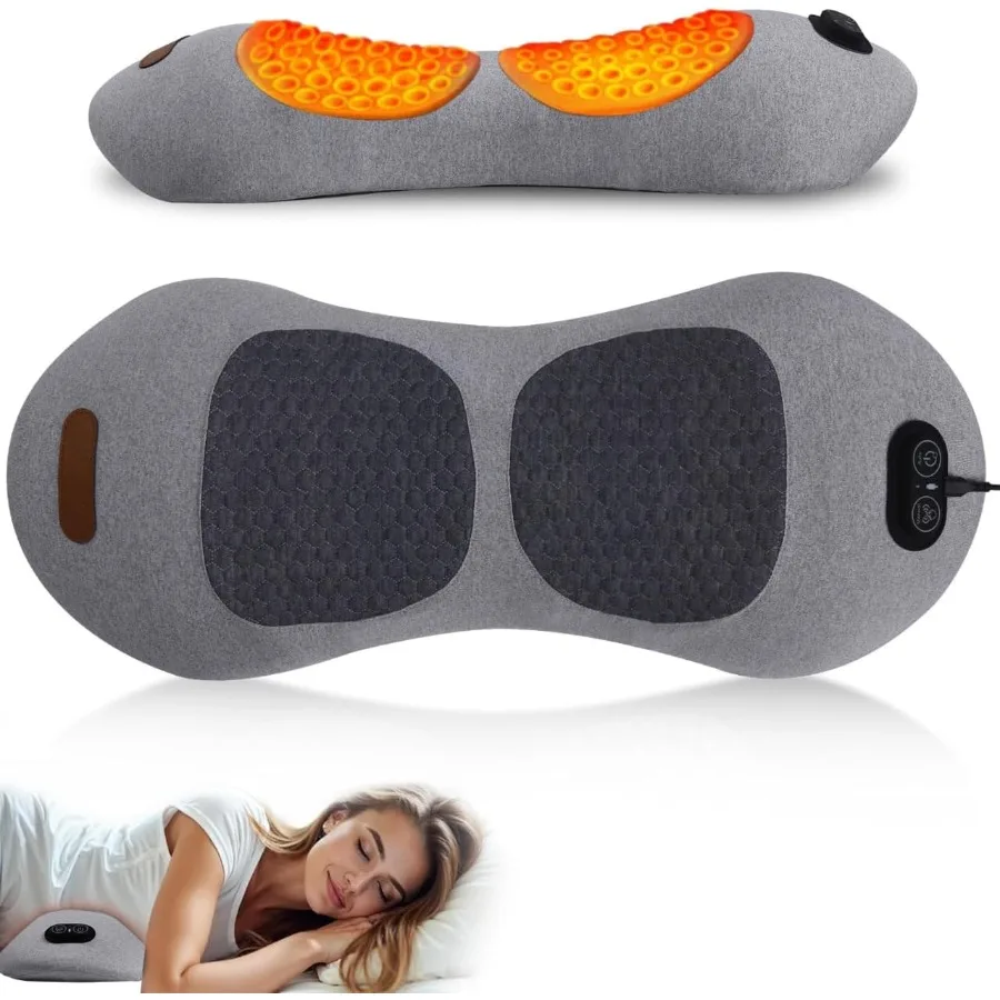 3 in 1 Back Massager Electric Lumbar Support Pillow Heat Vibration Massage Lower Back Spine Decompression Device Light Gray
3 in 1 Back Massager Electric Lumbar Support Pillow Heat Vibration Massage Lower Back Spine Decompression Device Light Gray