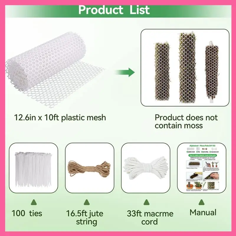 HOT-Plastic Moss Monstera Poles Mesh Kit, DIY Self-Watering Moss Stake For Plants, Climbing Potted, Plants Indoor
HOT-Plastic Moss Monstera Poles Mesh Kit, DIY Self-Watering Moss Stake For Plants, Climbing Potted, Plants Indoor