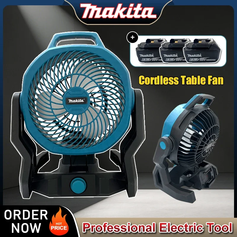 Makita Cordless Table Fan Portable Camping Fan 21V Multi Purpose Adjustable Head 3 Speed Setting Powered Desktop Floor Fan
Makita Cordless Table Fan Portable Camping Fan 21V Multi Purpose Adjustable Head 3 Speed Setting Powered Desktop Floor Fan
