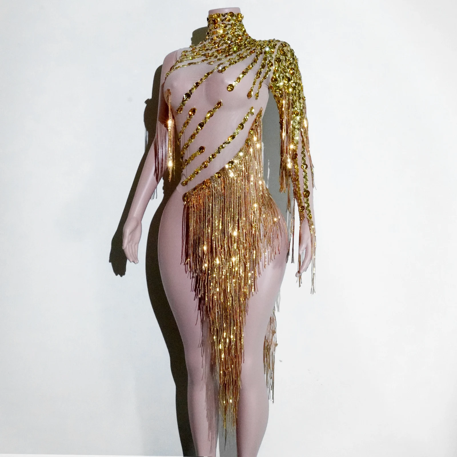 Women Sexy Skinny Leotard Singer Dancer Show StageWear Sparkly Rhinestones Women Dance Costume Fringes One Shoulder Bodysuit
Women Sexy Skinny Leotard Singer Dancer Show StageWear Sparkly Rhinestones Women Dance Costume Fringes One Shoulder Bodysuit