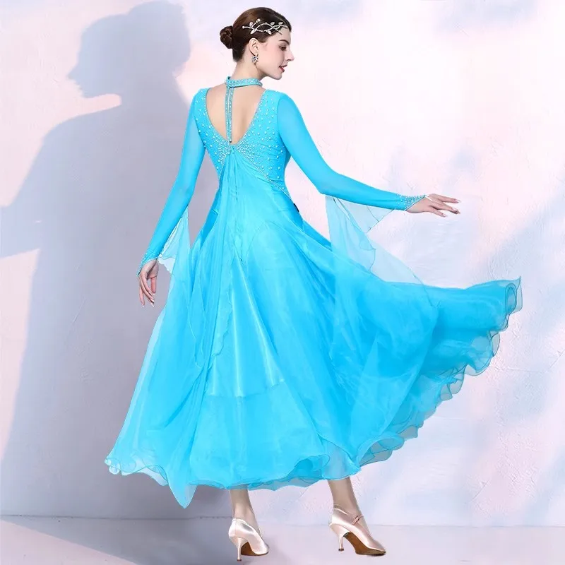 2025 New Elegant Ballroom Dance Competition Dress Women Modern Dance Costumes Long Sleeve Tango Waltz Dancewear Stage Clothes
2025 New Elegant Ballroom Dance Competition Dress Women Modern Dance Costumes Long Sleeve Tango Waltz Dancewear Stage Clothes
