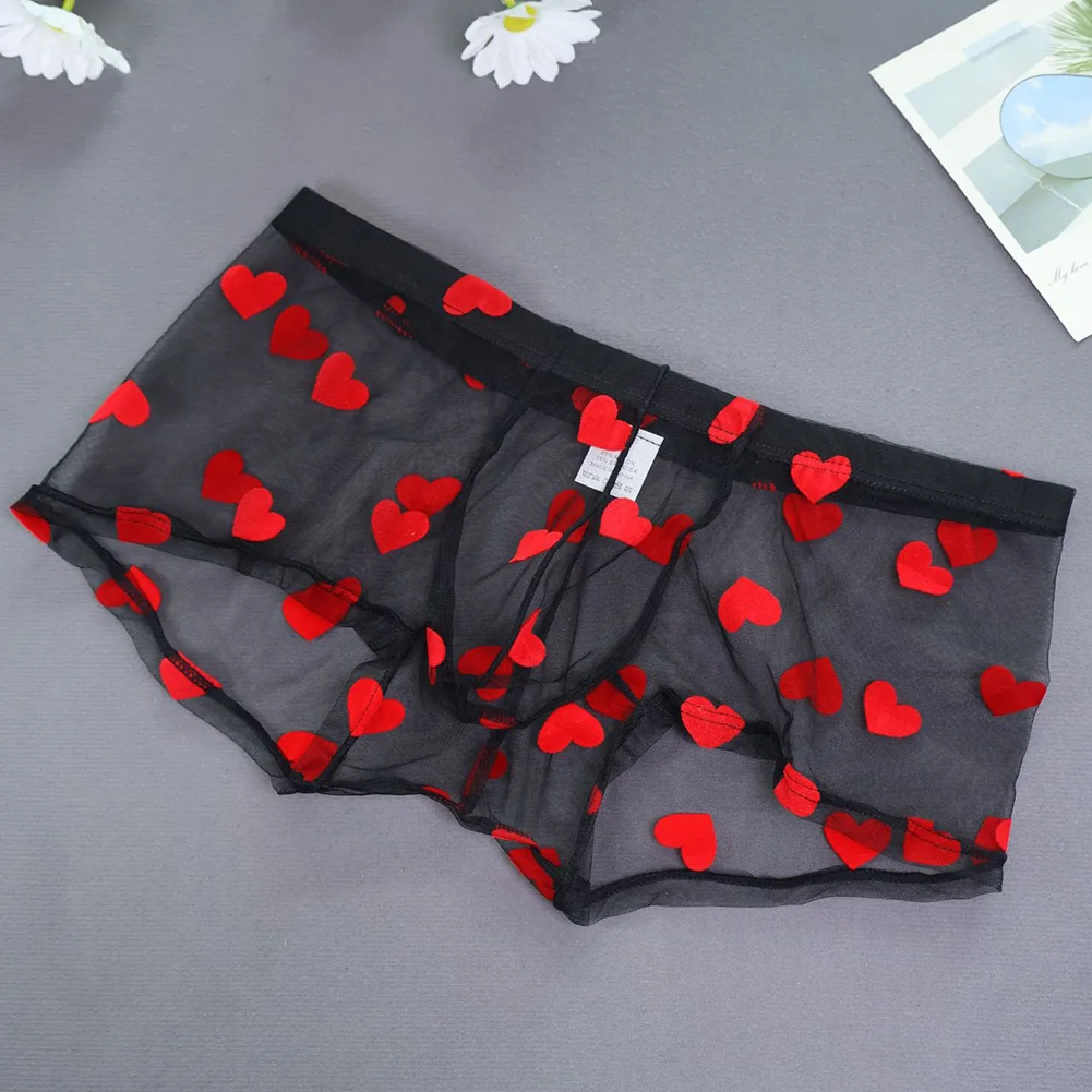 1pc Men See Through Heart Print Boxer Shorts Trunks Breathable Ultra-Thin Underwear Sexy Mesh Sheer Underpants
1pc Men See Through Heart Print Boxer Shorts Trunks Breathable Ultra-Thin Underwear Sexy Mesh Sheer Underpants