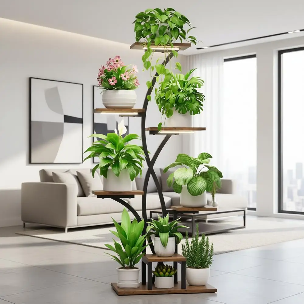 7-Tier Indoor Plant Stand with Grow Lights, 47 Tall, Perfect for Living Room or Patio
7-Tier Indoor Plant Stand with Grow Lights, 47 Tall, Perfect for Living Room or Patio