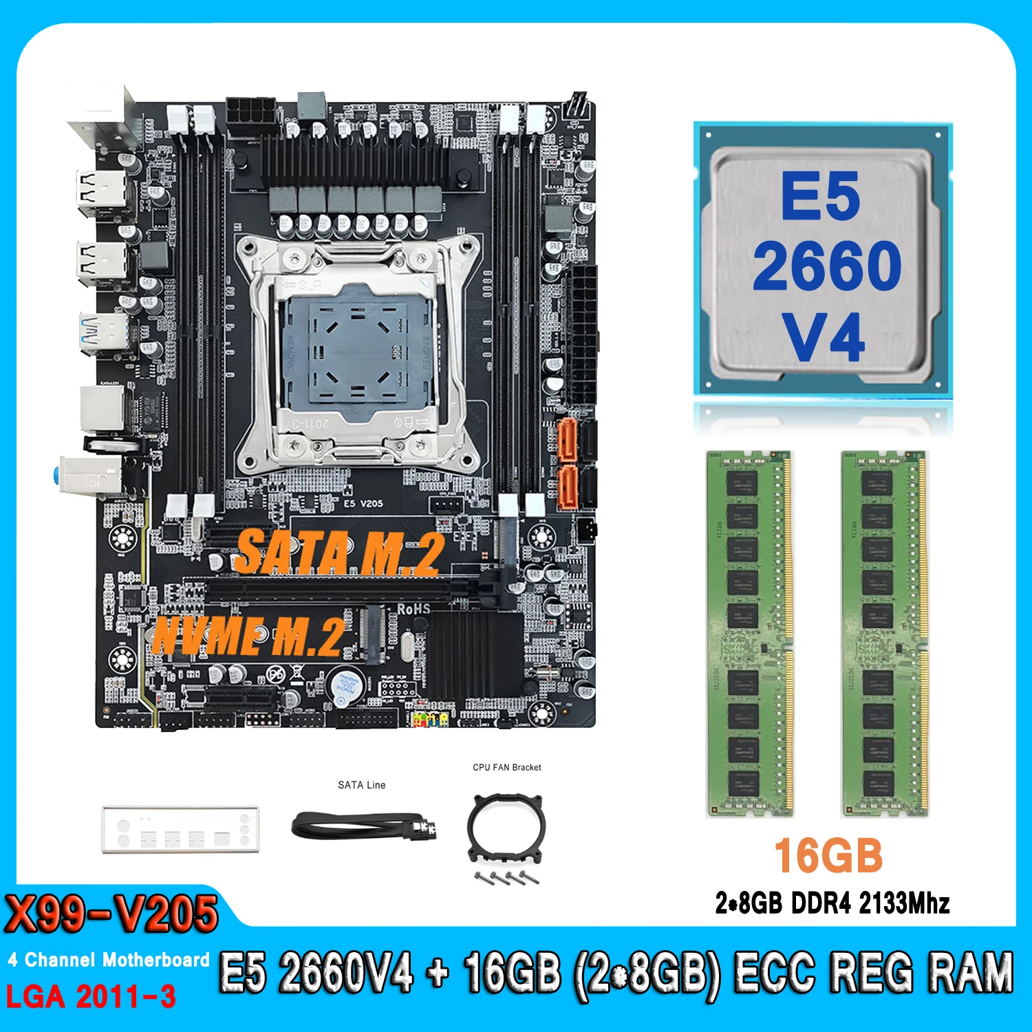 X99 Motherboard kit with Intel Xeon E5 2660 V4 CPU DDR4 16GB (2*8GB) 2133MHz Four Channel RAM Set E5 2660V4 Computer Motherboard
X99 Motherboard kit with Intel Xeon E5 2660 V4 CPU DDR4 16GB (2*8GB) 2133MHz Four Channel RAM Set E5 2660V4 Computer Motherboard