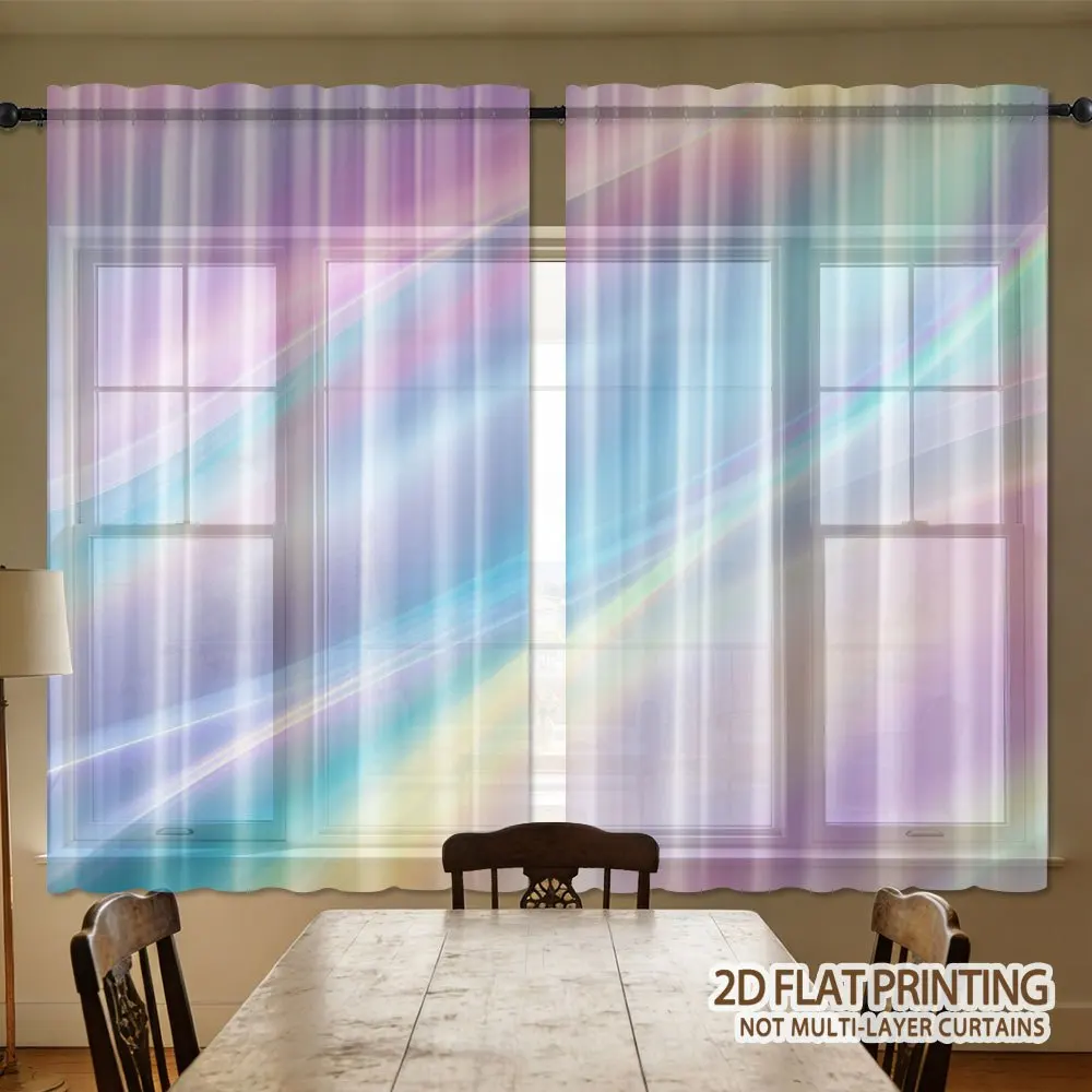2pcs 2D FLAT Colorful Gradient Light Rays Pattern Sheer Curtains, Washable Window Drapes, with Rod Pocket Easy to Install
2pcs 2D FLAT Colorful Gradient Light Rays Pattern Sheer Curtains, Washable Window Drapes, with Rod Pocket Easy to Install