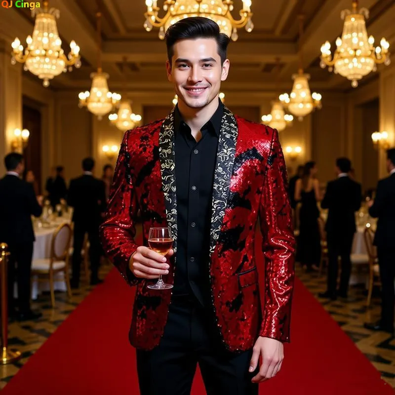 Men's Purple Blazers, Round sequin embellishment, Wedding Party Performance Dress Jacket, Glitter Sequins Decoration Coats Top.
Men's Purple Blazers, Round sequin embellishment, Wedding Party Performance Dress Jacket, Glitter Sequins Decoration Coats Top.