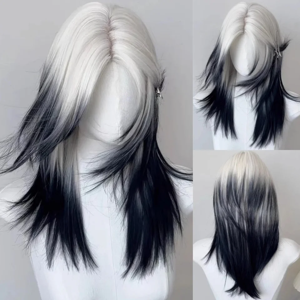 FORLISEE Ombre Black White Synthetic Layered Wig for Lolita Cosplay Daily Party Women Long Straight Wig with Bangs
FORLISEE Ombre Black White Synthetic Layered Wig for Lolita Cosplay Daily Party Women Long Straight Wig with Bangs