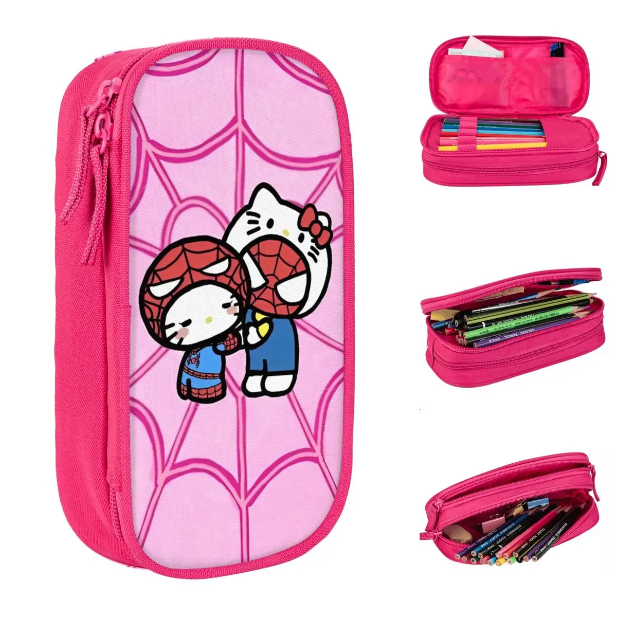 Пенал Hello Kitty Spiderman Kiss, коробка для ручек, сумки для карандашей, студенческие большие школьные принадлежности для хранения, подарочные пеналы
Пенал Hello Kitty Spiderman Kiss, коробка для ручек, сумки для карандашей, студенческие большие школьные принадлежности для хранения, подарочные пеналы