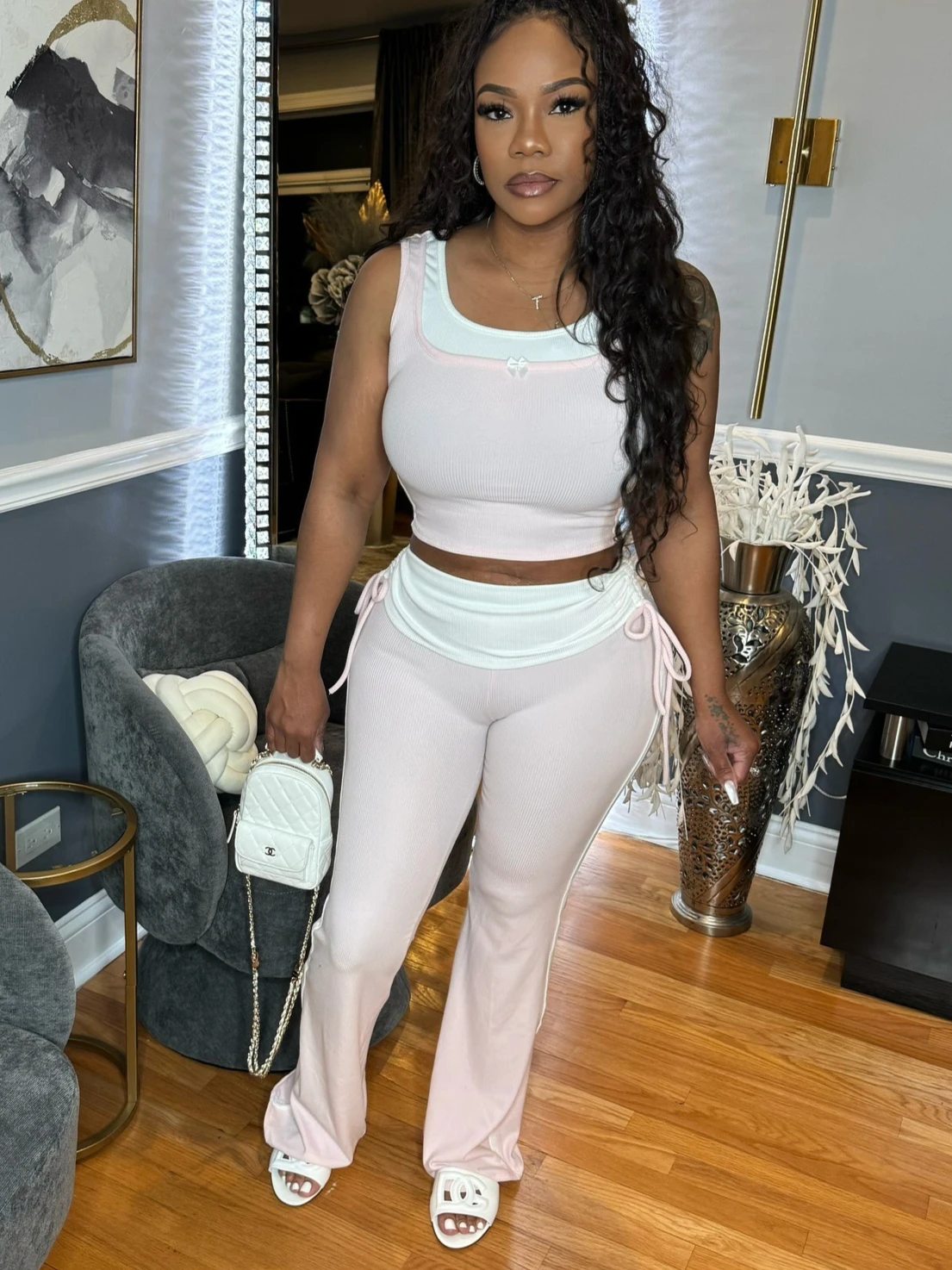 Summer Women 2 Piece Pants Set Rib Knit Tank Tops Flare Pants Patchwork Chic Casual Sport Jogger Two Piece Outfits for Women
Summer Women 2 Piece Pants Set Rib Knit Tank Tops Flare Pants Patchwork Chic Casual Sport Jogger Two Piece Outfits for Women