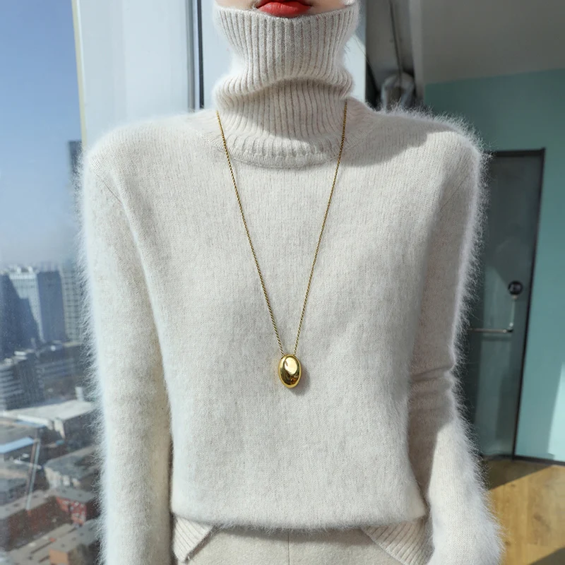 "Women's Clothing 100% Mink Cashmere Lapel Knit Sweater - Winter Thickened Warm Turtleneck Pullover Casual Cozy Fall Winter Tops
"Women's Clothing 100% Mink Cashmere Lapel Knit Sweater - Winter Thickened Warm Turtleneck Pullover Casual Cozy Fall Winter Tops
