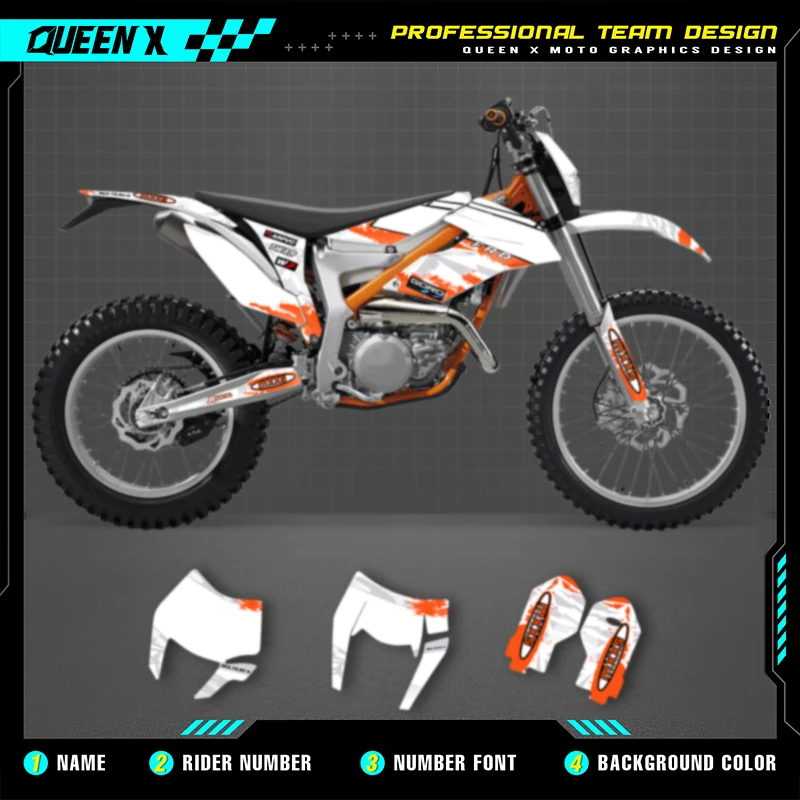 Комплект наклеек с графикой QUEEN X MOTO для мотоциклетной команды для KTM Freeride 2012-2017 2018-2021
Комплект наклеек с графикой QUEEN X MOTO для мотоциклетной команды для KTM Freeride 2012-2017 2018-2021
