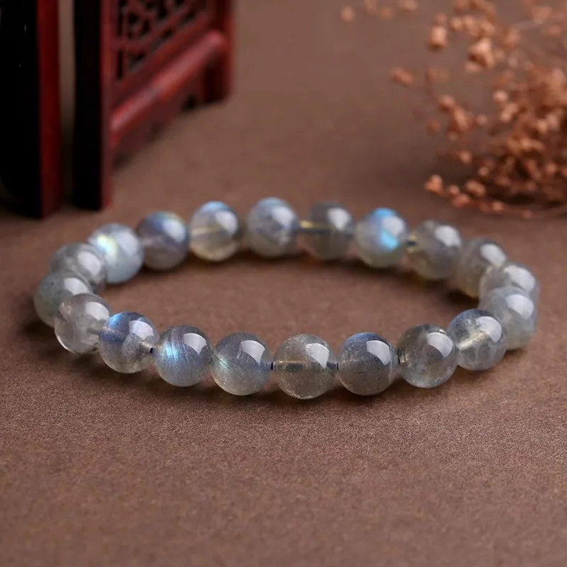 Natural Gray Moonstone Women and Men Strong Blue Light Labradorite Single Circle Bracelet Girlfrie
Natural Gray Moonstone Women and Men Strong Blue Light Labradorite Single Circle Bracelet Girlfrie