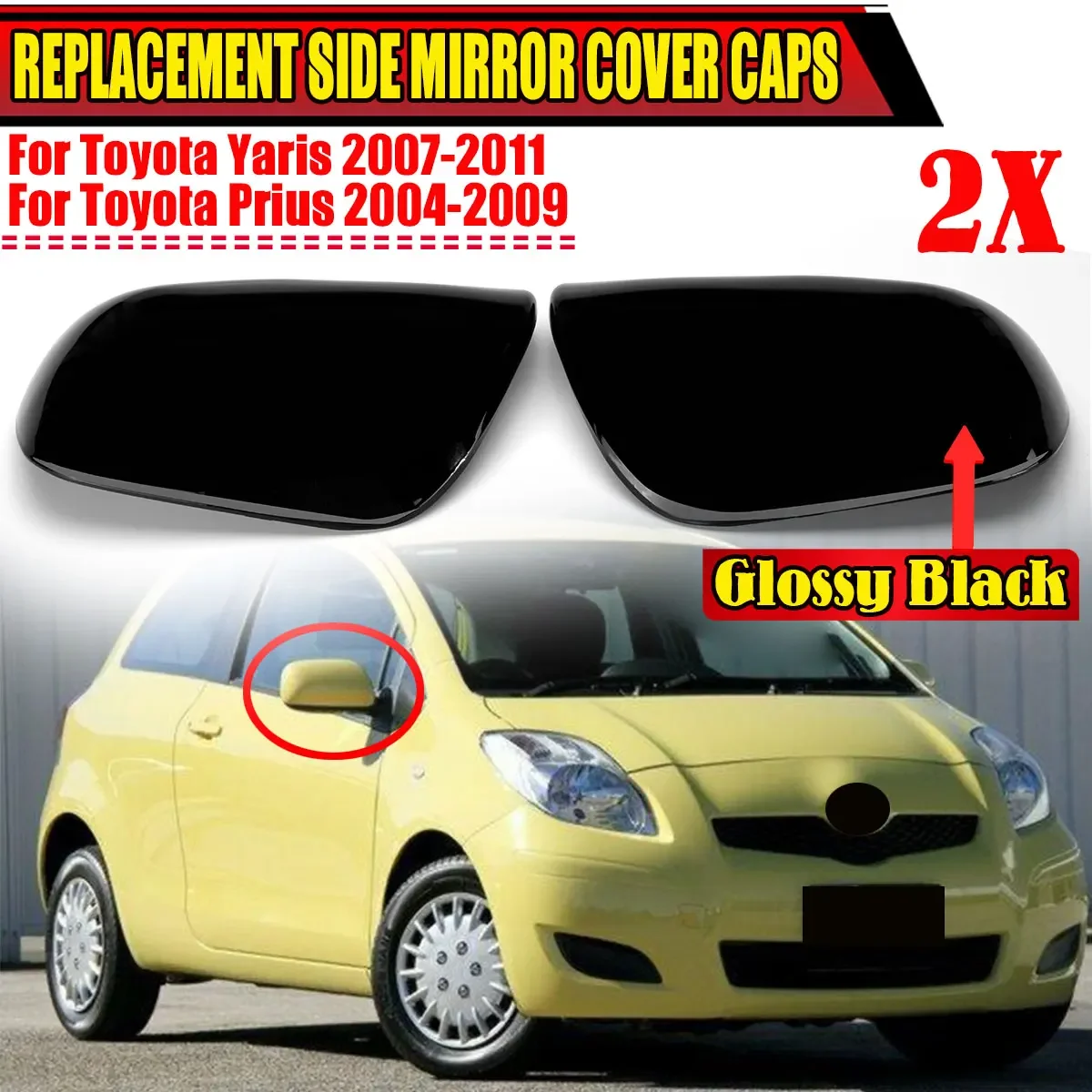 Pair Car Side Rearview Mirror Cover Cap For Toyota Yaris 2007-2011 For Prius 2004-2009 Rear View Mirror Cover Shell Case Trim
Pair Car Side Rearview Mirror Cover Cap For Toyota Yaris 2007-2011 For Prius 2004-2009 Rear View Mirror Cover Shell Case Trim