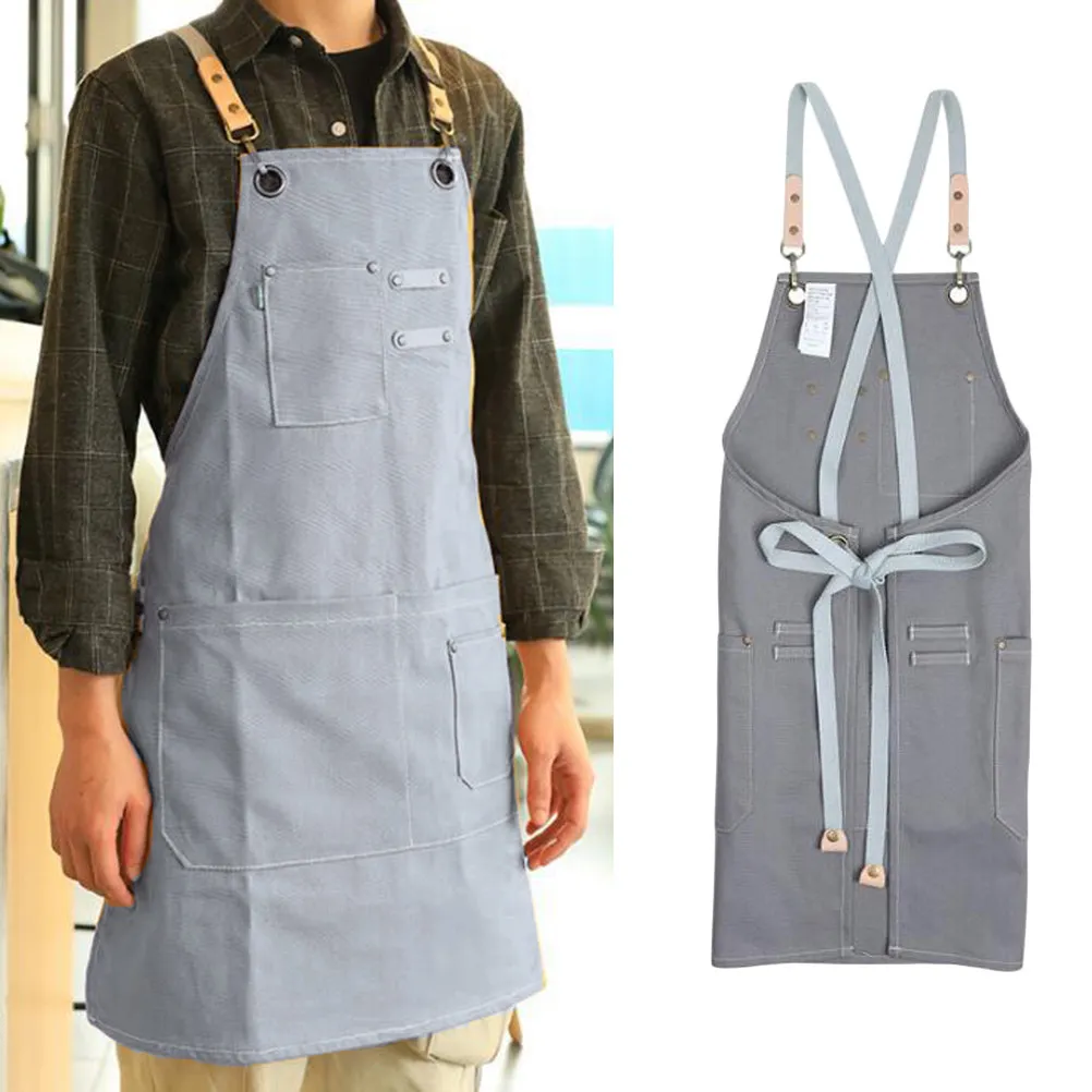 Unisex Halter Neck Sleeveless Canvas Apron Adjustable Waist Straps Pockets for Cooking Baking Gardening Serving
Unisex Halter Neck Sleeveless Canvas Apron Adjustable Waist Straps Pockets for Cooking Baking Gardening Serving
