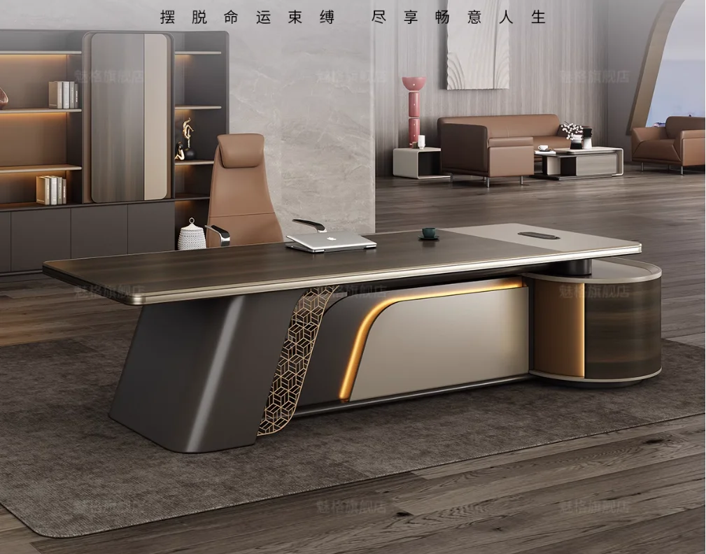 2024 Luxurious CEO Boss Work Desk With LED Light High-end Office Executive Manager Office Desk Table L Shape
2024 Luxurious CEO Boss Work Desk With LED Light High-end Office Executive Manager Office Desk Table L Shape
