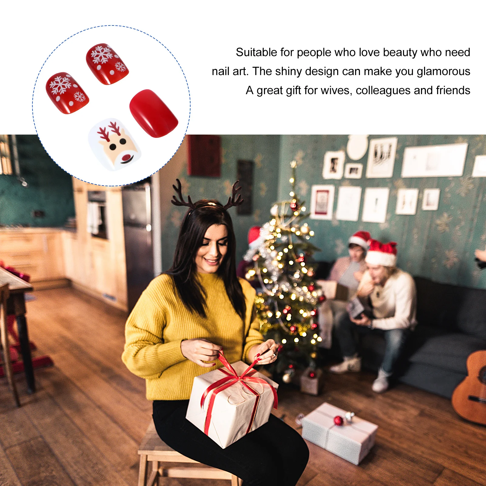 48Pcs Christmas Fake Nails Full Cover Short Press on Red Xmas Artificial Nail Art Reindeer Manicure Christmas Fake Nails
48Pcs Christmas Fake Nails Full Cover Short Press on Red Xmas Artificial Nail Art Reindeer Manicure Christmas Fake Nails