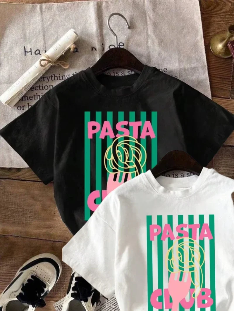 Y2k Pasta Club Graphic T-Shirt Fashion Funny Round Neck T-shirt Women's Clothes Casual Clothing Y2k Top graphic t shirts
Y2k Pasta Club Graphic T-Shirt Fashion Funny Round Neck T-shirt Women's Clothes Casual Clothing Y2k Top graphic t shirts