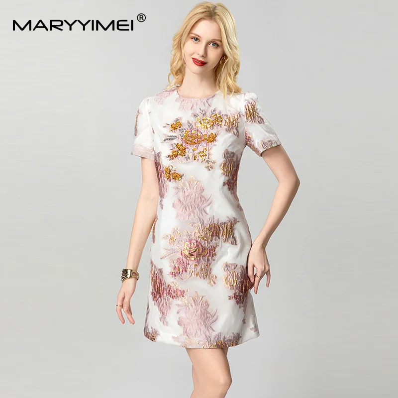 Женское жаккардовое платье MARYYIMEI, облегающее платье с коротким рукавом и бусинами, весна-лето 2025
Женское жаккардовое платье MARYYIMEI, облегающее платье с коротким рукавом и бусинами, весна-лето 2025