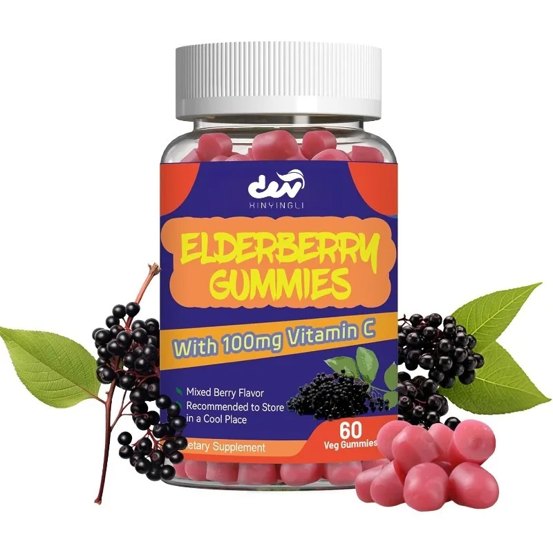 Elderberry gummies, elderberry extract, containing vitamin C and zinc, non GMO, gluten free, 60 capsules
Elderberry gummies, elderberry extract, containing vitamin C and zinc, non GMO, gluten free, 60 capsules