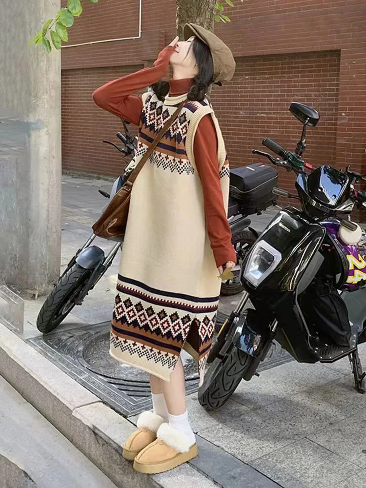 Knitted Sleeveless Dresses Woman Summer Womens Winter Bow Knits Hooded Chunky Fur Collar Comfortable Hippie Fabric Fit O-Neck OL
Knitted Sleeveless Dresses Woman Summer Womens Winter Bow Knits Hooded Chunky Fur Collar Comfortable Hippie Fabric Fit O-Neck OL