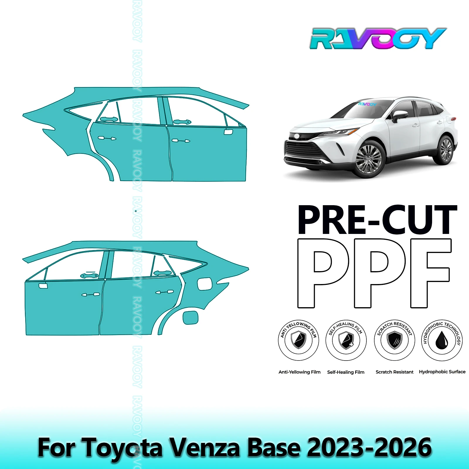 For Toyota Venza Base 2023-2026 8.5mil Clear Matte Pre-Cut PPF Door & A/B Pillar Kit TPU Paint Protection Film Set
For Toyota Venza Base 2023-2026 8.5mil Clear Matte Pre-Cut PPF Door & A/B Pillar Kit TPU Paint Protection Film Set