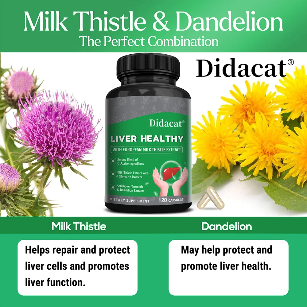 Natural Artichoke + Milk Thistle Extract - A Cleansing, Detoxifying Supplement for Liver Health, Immune Support, and Skin Health
Natural Artichoke + Milk Thistle Extract - A Cleansing, Detoxifying Supplement for Liver Health, Immune Support, and Skin Health