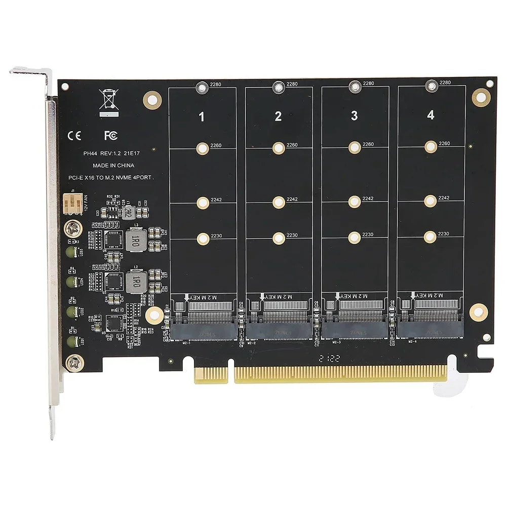 4 Port M.2 NVMe SSD to PCIE X16M Key Hard Drive Converter Reader Expansion Card, 4 x 32Gbps Transfer Speed (PH44)
4 Port M.2 NVMe SSD to PCIE X16M Key Hard Drive Converter Reader Expansion Card, 4 x 32Gbps Transfer Speed (PH44)
