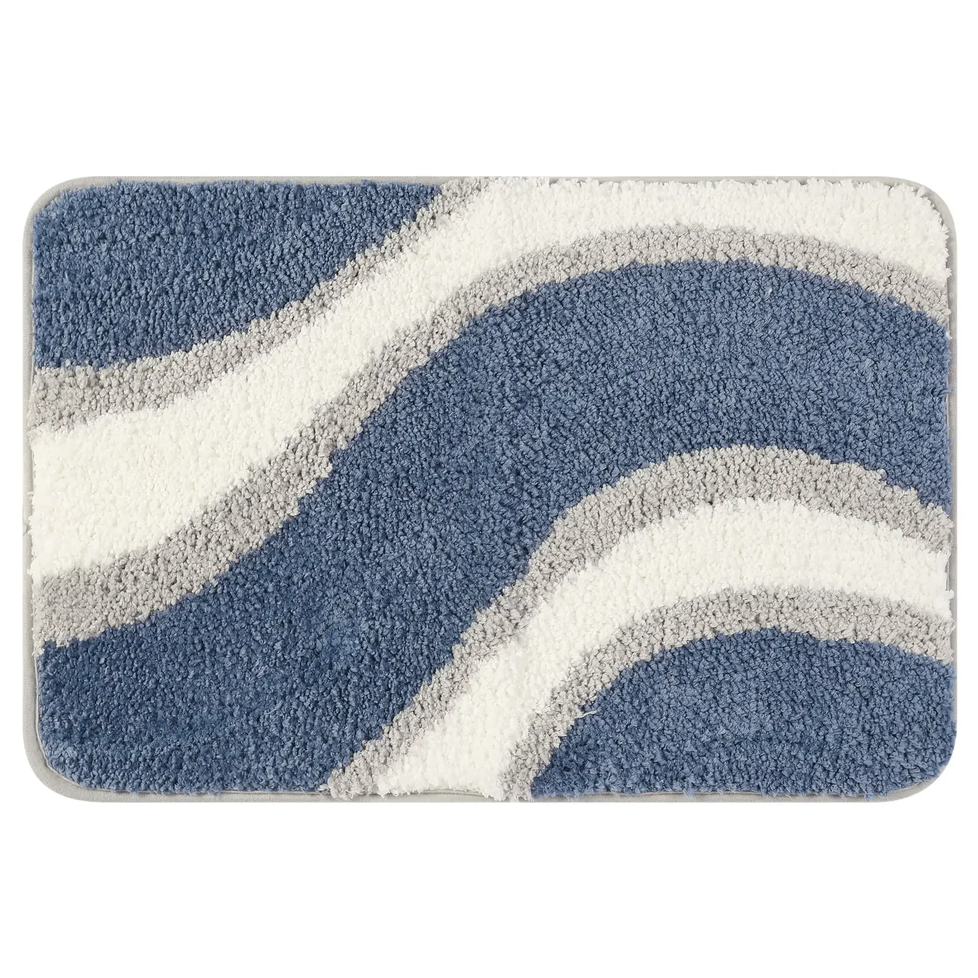 Wavy striped absorbent bathroom rug mat with non-slip backing multicolor design 16 by 24 inches
Wavy striped absorbent bathroom rug mat with non-slip backing multicolor design 16 by 24 inches