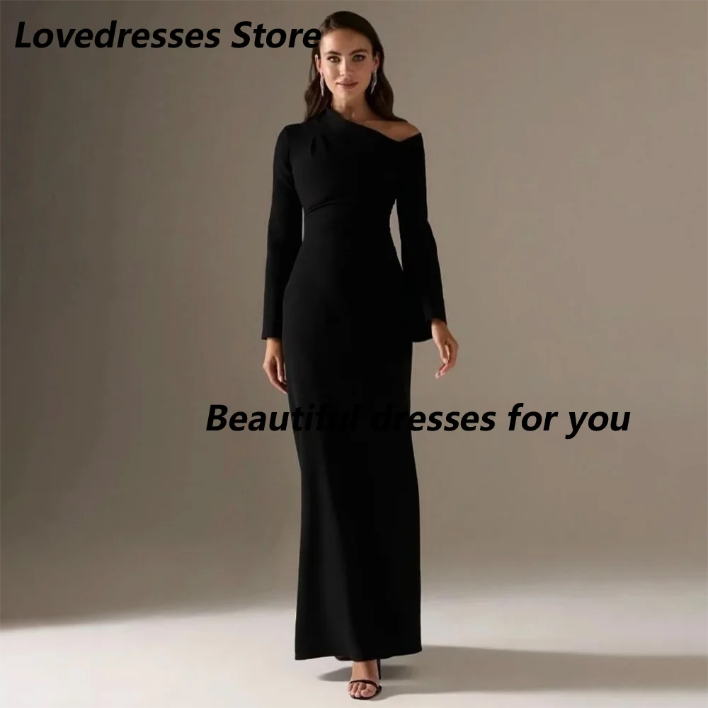 Black Evening Dress Customized Long Sleeves Ankle Length Mermaid Jersey Saudi Arab Prom Gown Custom Size Color
Black Evening Dress Customized Long Sleeves Ankle Length Mermaid Jersey Saudi Arab Prom Gown Custom Size Color