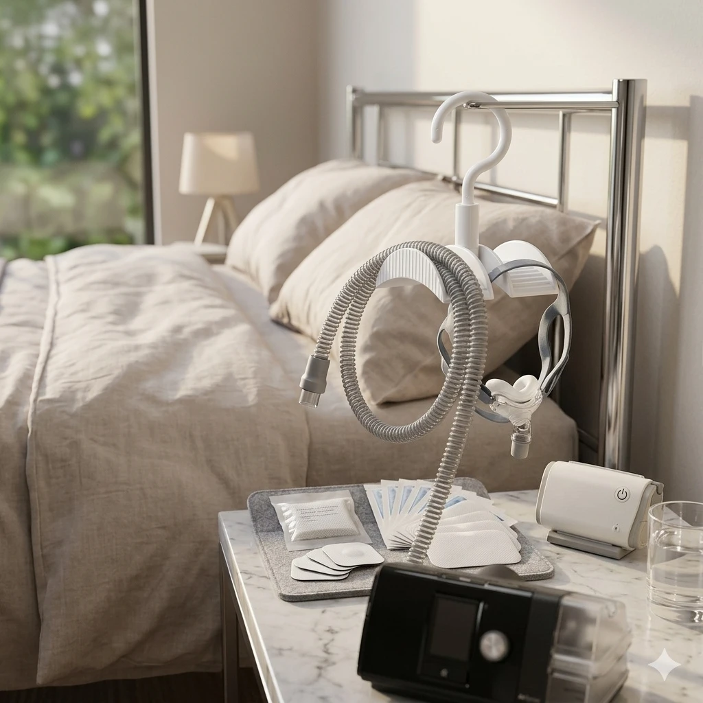 Hose Hanger for CPAP Mask Hook & Tubing Anti-Slip Prevents Hose Tangle CPAP Hose Holder for Bed with Anti-decoupling Function
Hose Hanger for CPAP Mask Hook & Tubing Anti-Slip Prevents Hose Tangle CPAP Hose Holder for Bed with Anti-decoupling Function