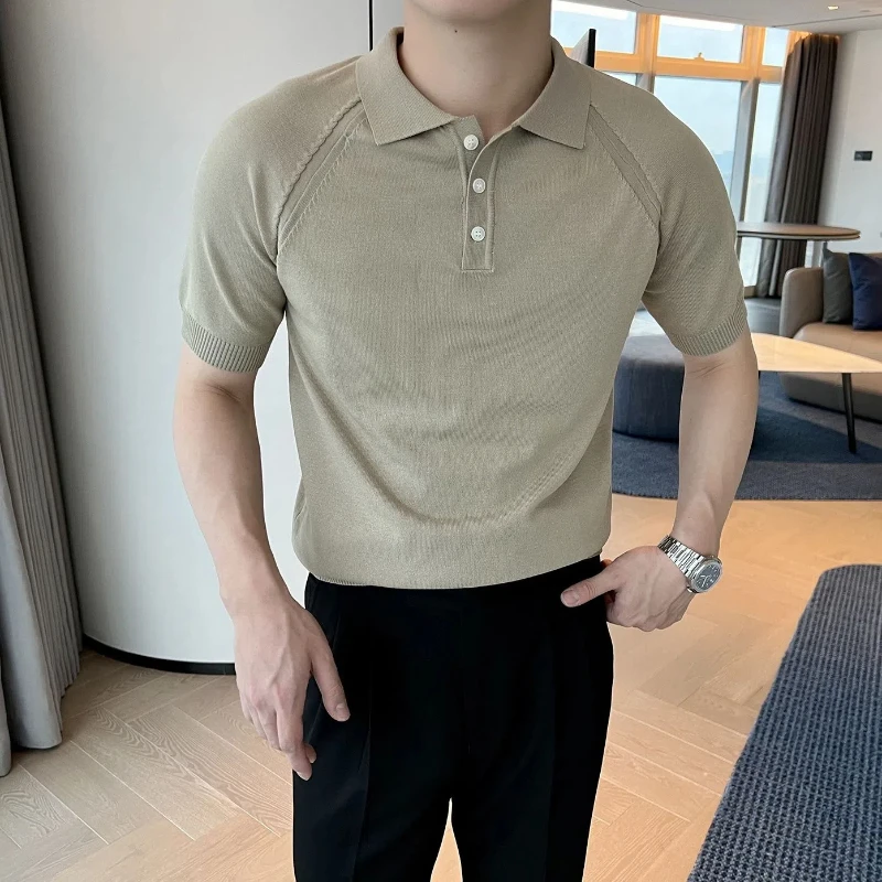Lapel T-shirt Polo Shirt Men's Short-sleeved Knitted Half-sleeved Splicing Top
Lapel T-shirt Polo Shirt Men's Short-sleeved Knitted Half-sleeved Splicing Top