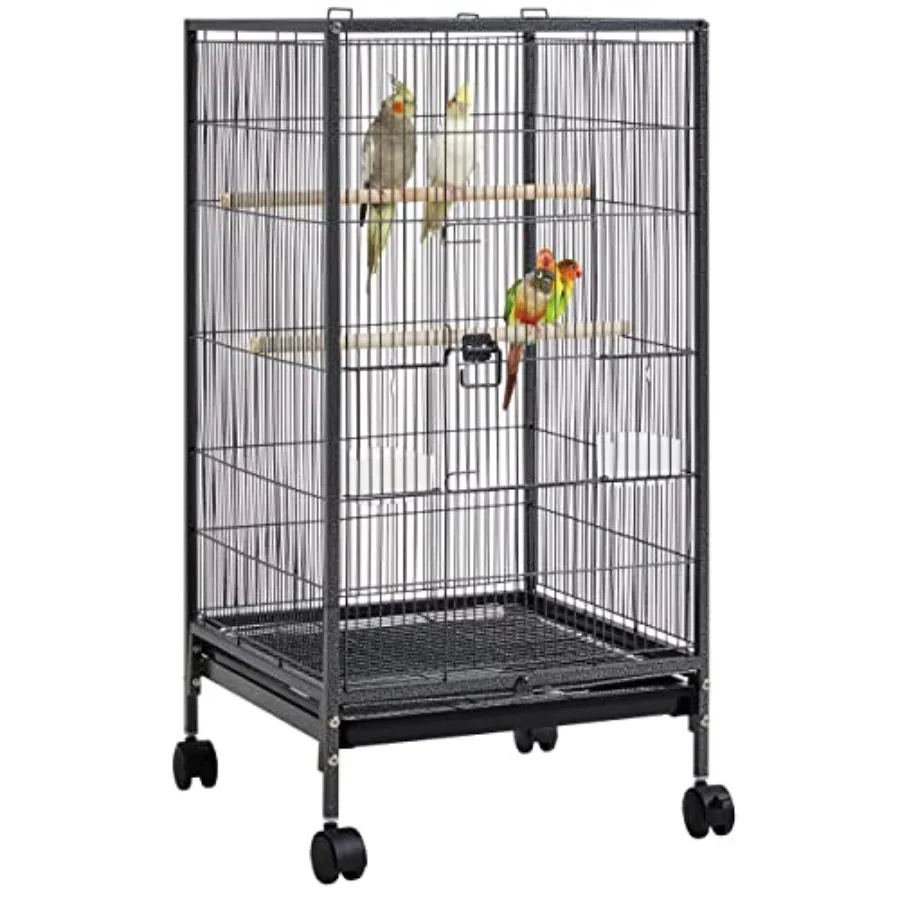 Wrought Iron Open-Top Bird Cage with Rolling Stand for Small Birds Parakeets Cockatiels Budgies Parrotlets Lovebirds Canary in
Wrought Iron Open-Top Bird Cage with Rolling Stand for Small Birds Parakeets Cockatiels Budgies Parrotlets Lovebirds Canary in