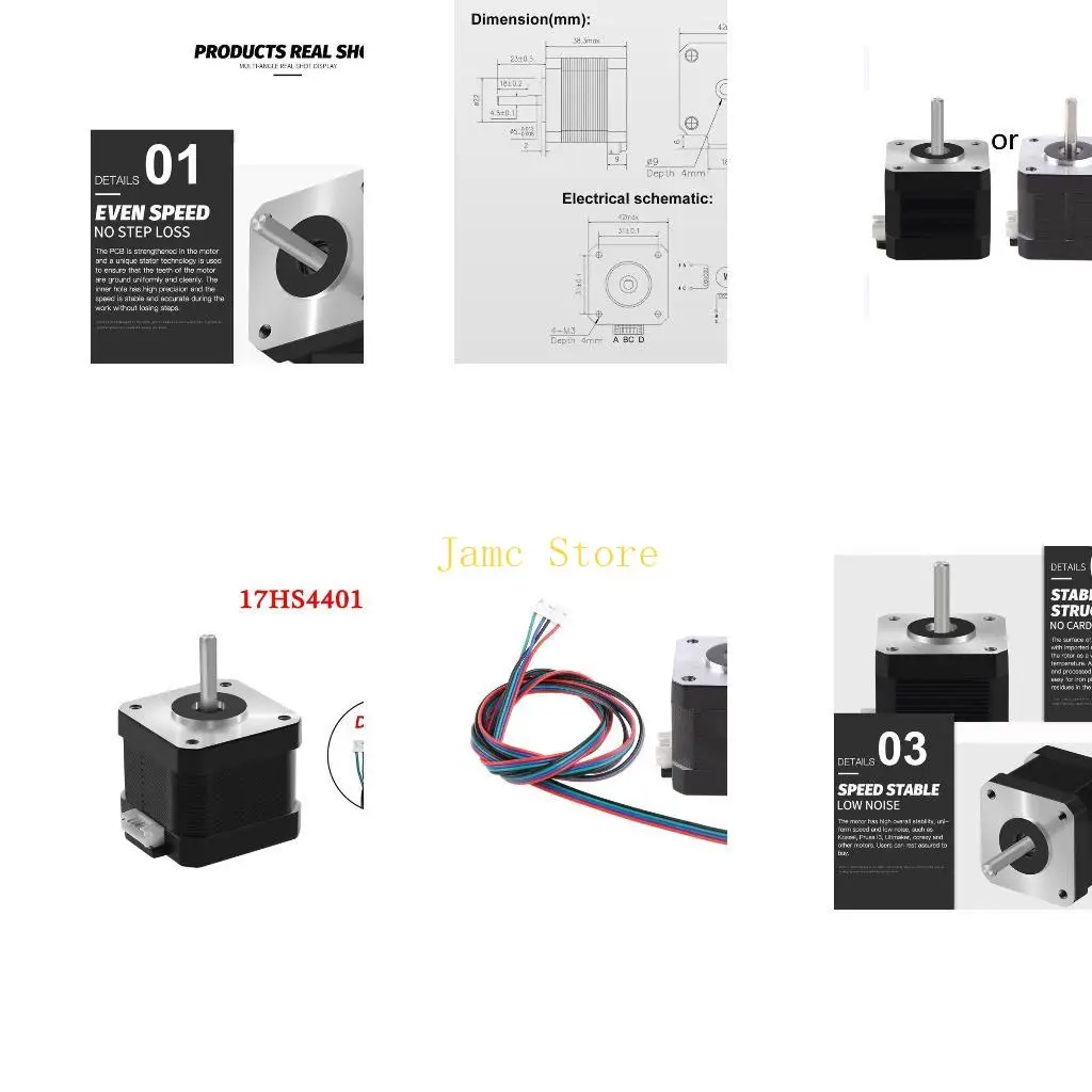 LX0B 0,9 градуса Nema17 Шаговый двигатель 42 Двигатель Nema 42BYGH 1,5A 38 мм 17HS4401 17HS4401S Значение импульса 4-выводной
LX0B 0,9 градуса Nema17 Шаговый двигатель 42 Двигатель Nema 42BYGH 1,5A 38 мм 17HS4401 17HS4401S Значение импульса 4-выводной