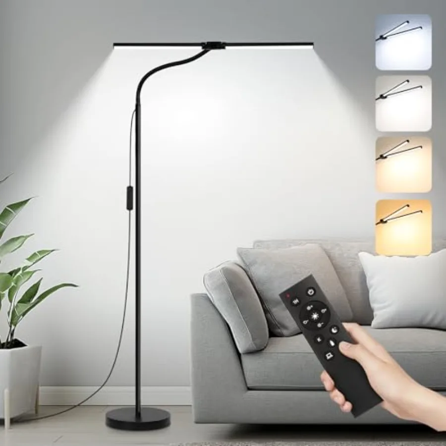LED Floor Lamp with Remote Control, Bright 18W Floor Lamps for Living Room with Double Head, Adjustable Gooseneck Standing Lamp
LED Floor Lamp with Remote Control, Bright 18W Floor Lamps for Living Room with Double Head, Adjustable Gooseneck Standing Lamp