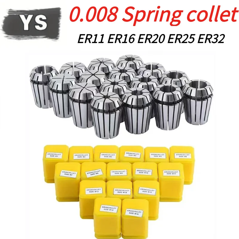 YS 1PC ER11 ER16 ER20 ER25 ER32 AA Высокая точность 0,008 мм Пружинная цанга Подходит для гравировального станка Шпиндель Обрабатывающий центр с ЧПУ
YS 1PC ER11 ER16 ER20 ER25 ER32 AA Высокая точность 0,008 мм Пружинная цанга Подходит для гравировального станка Шпиндель Обрабатывающий центр с ЧПУ