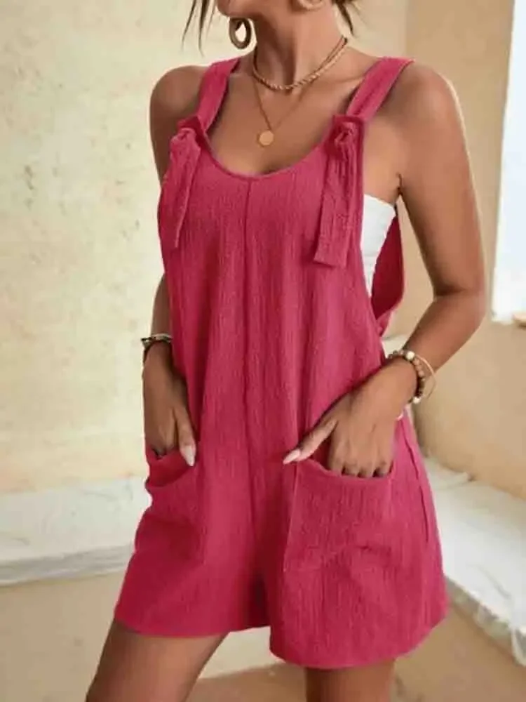 Women's Casual Summer Short Rompers Overalls 2024 Loose Sleeveless Tie Knot Strap Jumpsuits with Pockets REWQ9698
Women's Casual Summer Short Rompers Overalls 2024 Loose Sleeveless Tie Knot Strap Jumpsuits with Pockets REWQ9698