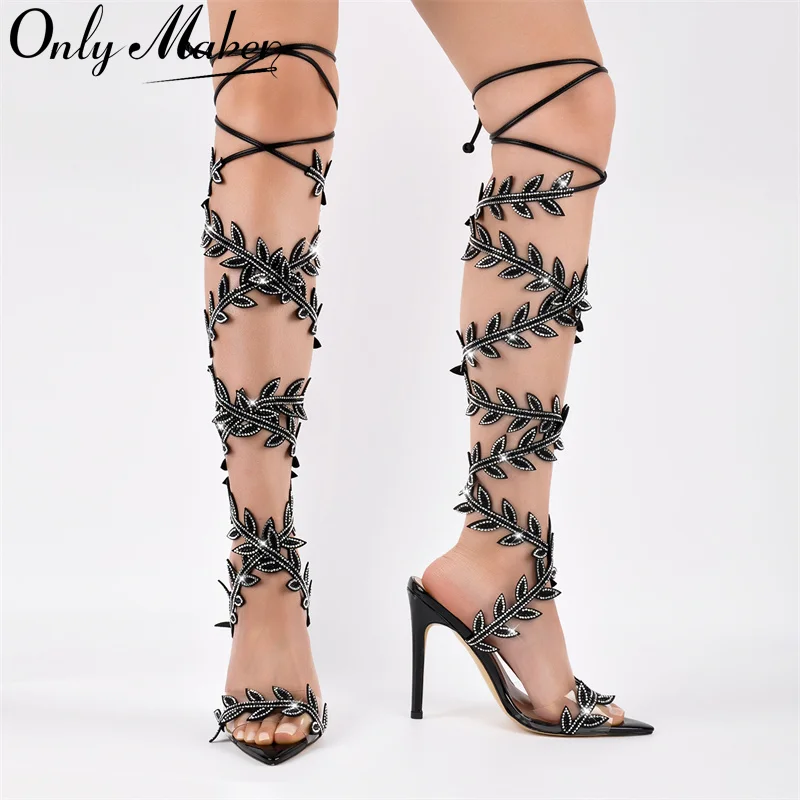 Onlymaker Women Crystal Stiletto Spiral Wrap Up Heels Sexy Party Through Spring Heeled Sandals
Onlymaker Women Crystal Stiletto Spiral Wrap Up Heels Sexy Party Through Spring Heeled Sandals