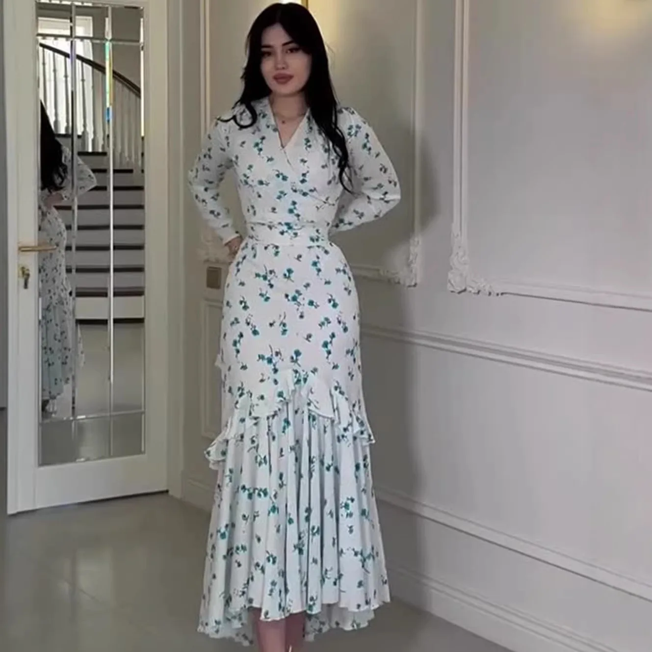 Spring Summer Floral Dresses for Women Long Dress with Ruffle Hem Elegant Flowy Midi Dresses
Spring Summer Floral Dresses for Women Long Dress with Ruffle Hem Elegant Flowy Midi Dresses